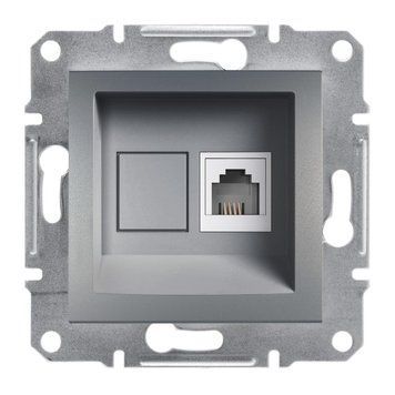 Фото Розетка тел-на 4 конт а asfora сталь &ndash; EPH4100162 від Schneider Electric