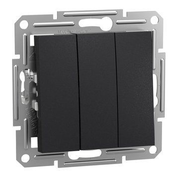 Фото Вимикач 3-х клавішний антрацит asfora &ndash; EPH2100171 від Schneider Electric
